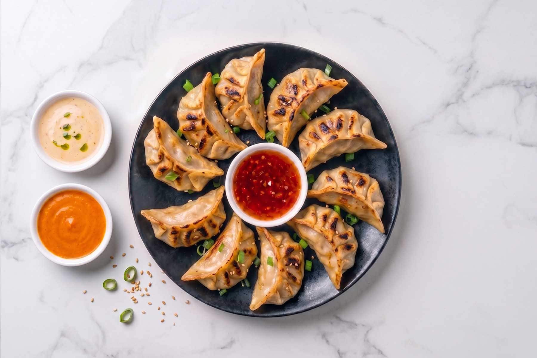 Classic Veg Pan Fried Momos [10 Pieces]