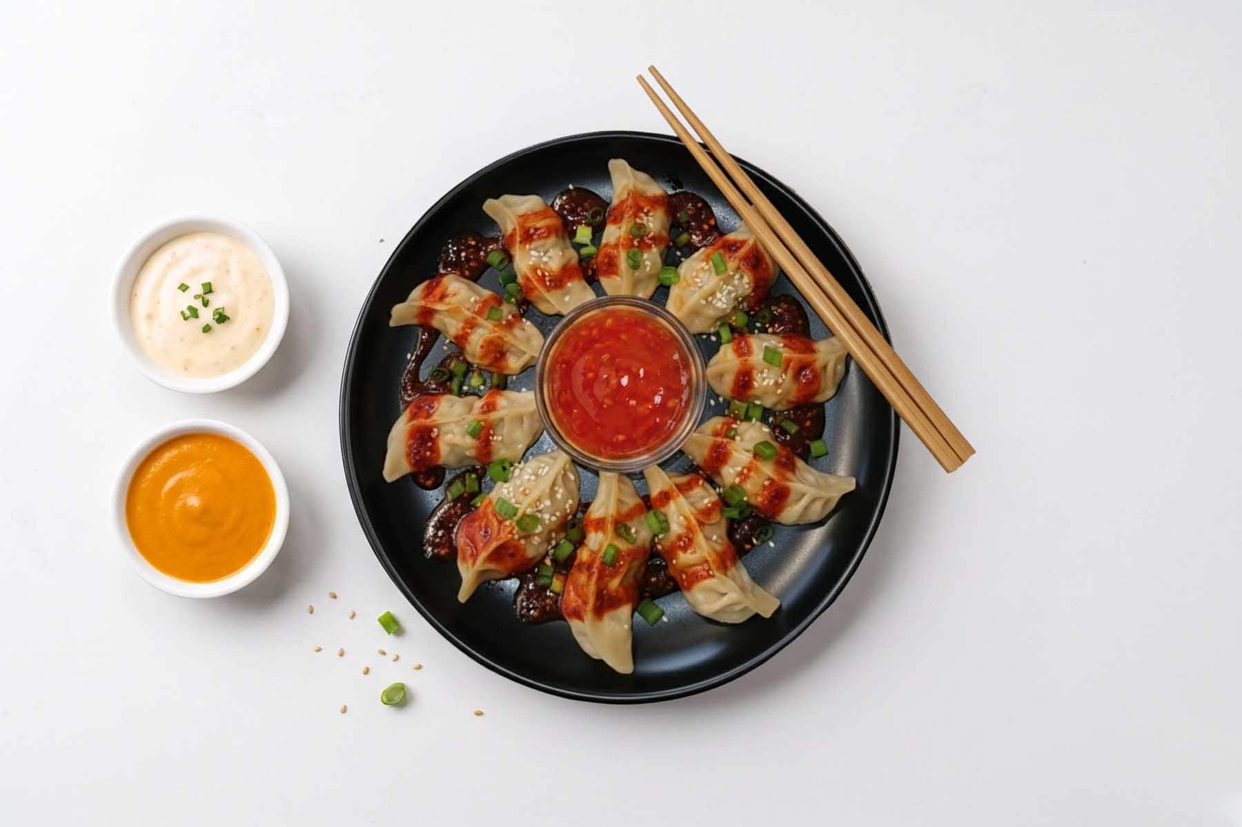 Signature Kimchi Chicken Pan Fried Momos [10 Pieces]